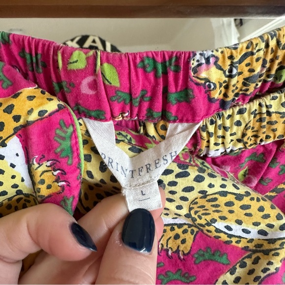 Printfresh Bagheera Long Sleeve Sleep Set AOP Pajama Animal Print PJs Hot Pink L - Picture 8 of 10